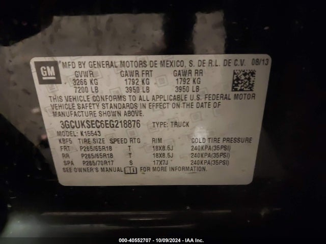 Chevrolet Silverado 1500 2lz 2014 3GCUKSEC6EG218876 Image 9