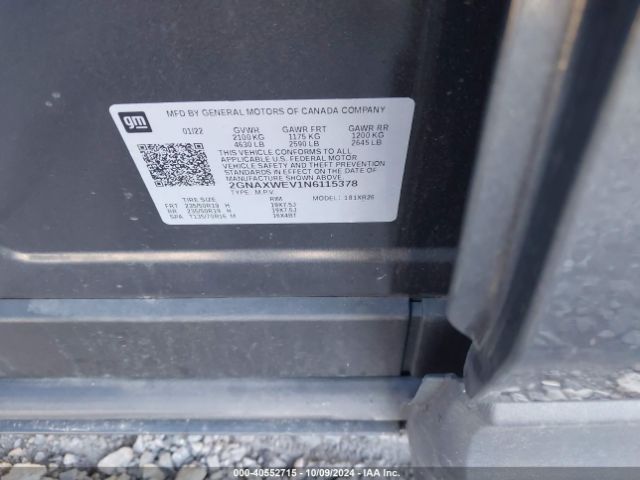 2GNAXWEV1N6115378 Chevrolet Equinox Awd Rs