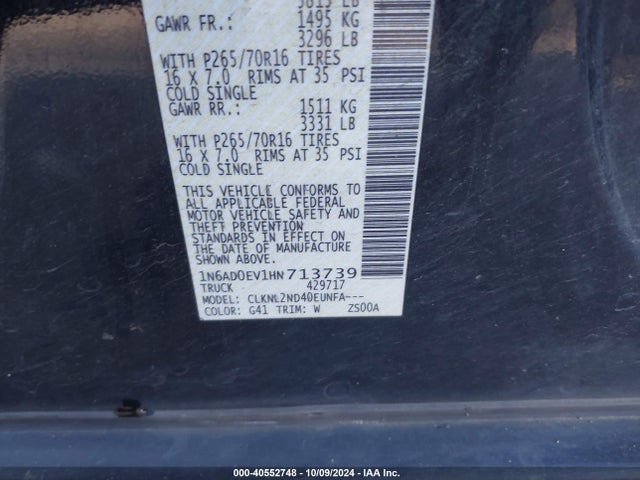 Nissan Frontier Sv 2017 1N6AD0EV1HN713739 Image 9