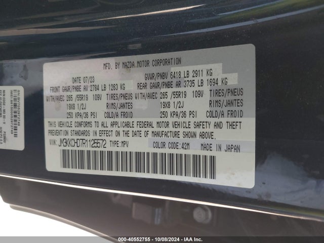 Mazda Cx-90 3.3 Turbo Preferred Plus 2024 JM3KKCHD7R1125572 Image 9