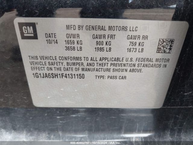 1G1JA6SH1F4131150 Chevrolet Sonic Ls Auto