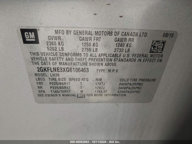 2GKFLNE3XG6106463 GMC Terrain Sle-2