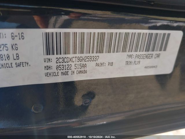 2C3CDXCT9GH259337 Dodge Charger Road/track