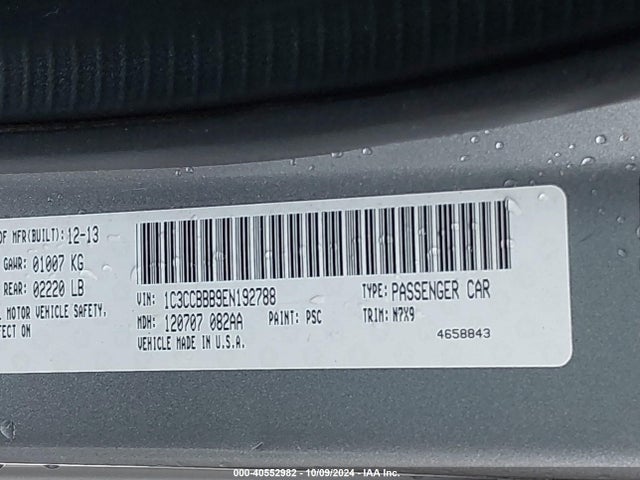 Chrysler 200 Touring 2014 1C3CCBBB9EN192788 Image 9