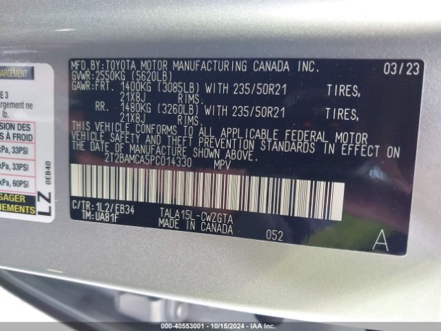 2T2BAMCA5PC014330 Lexus Rx 350 F Sport Handling