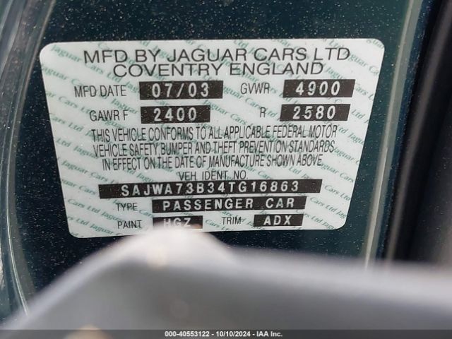 2004 JAGUAR XJ SAJWA73B34TG16863 Photo 8