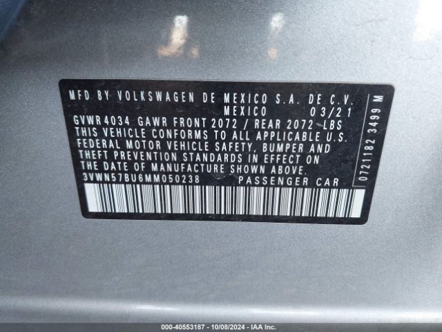 3VWN57BU6MM050238 Volkswagen Jetta 1.4t R-line/1.4t S