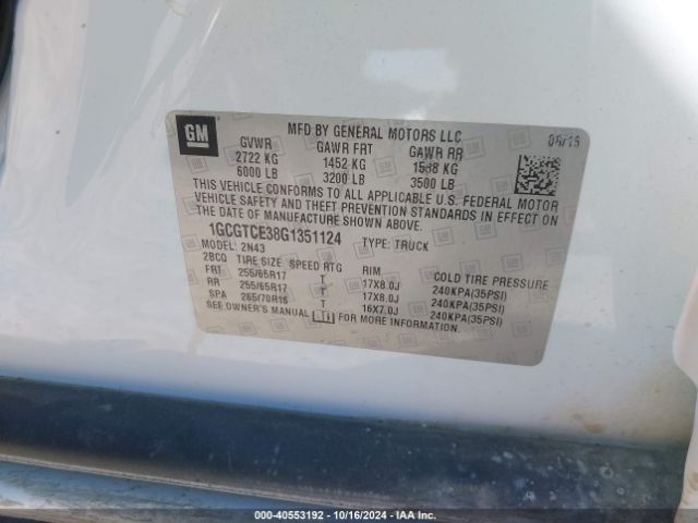 1GCGTCE38G1351124 Chevrolet Colorado Lt