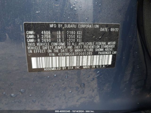 4S3BWGG67P3003285 Subaru Legacy Sport