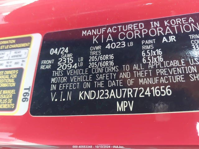 KIA SOUL LX 2024 KNDJ23AU7R7241656 Image 9