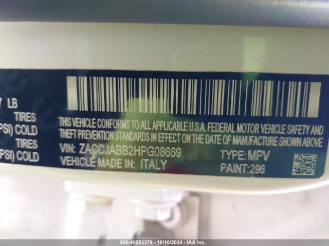 ZACCJABB2HPG08669 Jeep Renegade Latitude Fwd