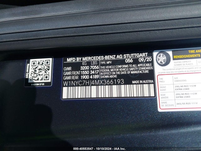 W1NYC7HJ4MX366193 Mercedes-Benz Amg G 63 4matic