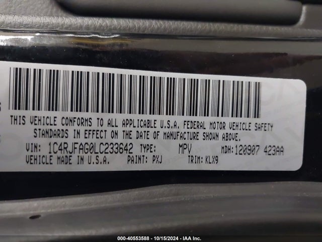 1C4RJFAG0LC233642 Jeep Grand Cherokee Altitude 4x4