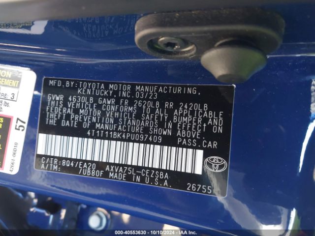 4T1T11BK4PU097409 Toyota Camry Se Awd