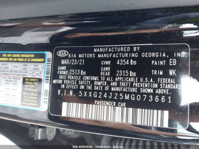5XXG24J25MG073661 KIA K5 LX