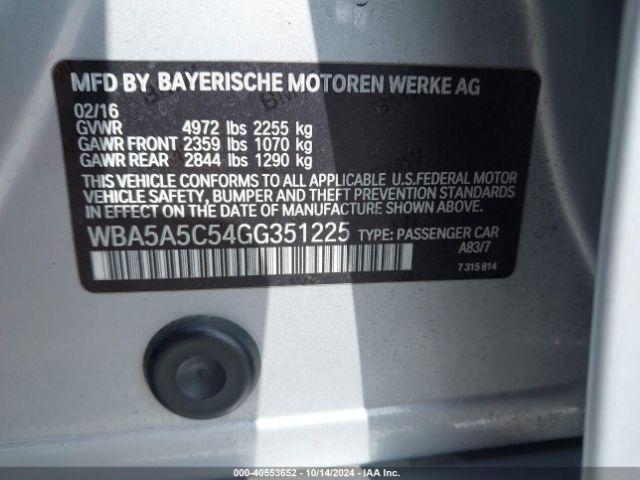 WBA5A5C54GG351225 BMW 528I