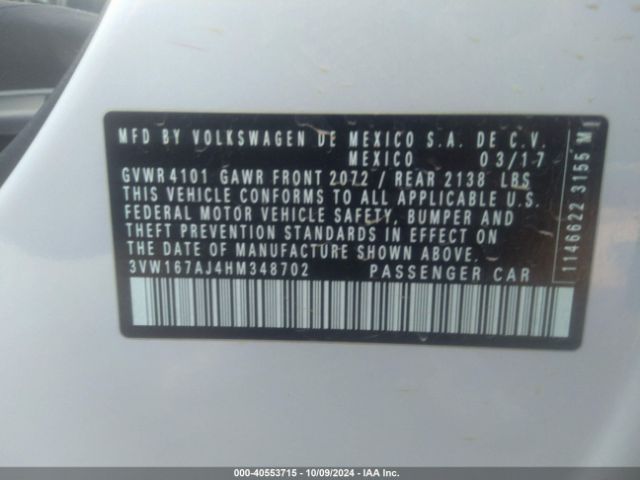 3VW167AJ4HM348702 Volkswagen Jetta 1.4t S