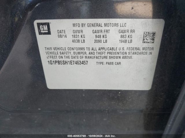 1G1PB5SH1E7463457 Chevrolet Cruze Ls Manual