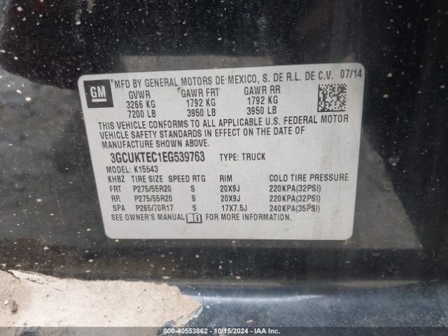 3GCUKTEC1EG539763 Chevrolet Silverado 1500 High Country