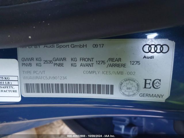 WUAWRAFC5JN901234 Audi Rs 7 4.0t Performance