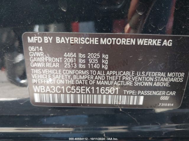 WBA3C1C55EK116501 BMW 328I