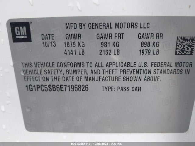Chevrolet Cruze 1lt Auto 2014 1G1PC5SB6E7196826 Image 9