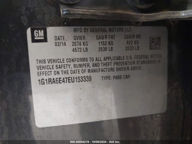 1G1RA6E47EU153339 Chevrolet Volt