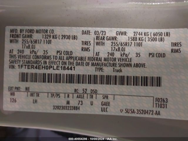 1FTER4EH0PLE18441 Ford Ranger Xlt
