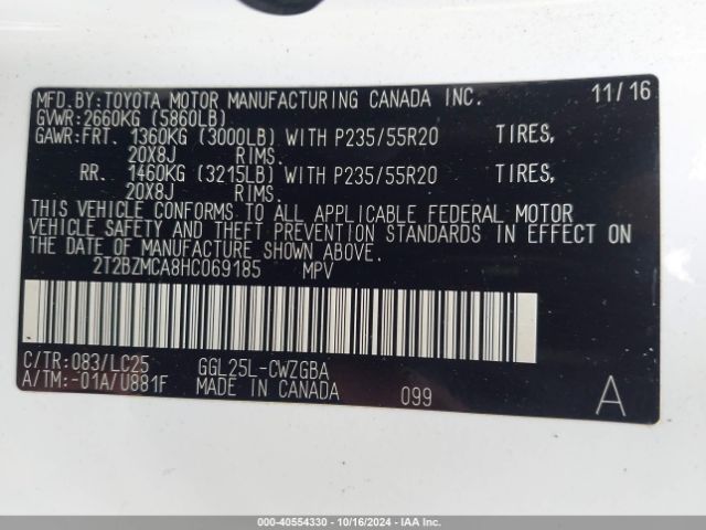 2T2BZMCA8HC069185 Lexus Rx 350 F Sport