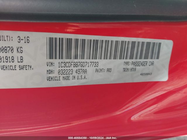 1C3CDFBB7GD717733 Dodge DART SXT