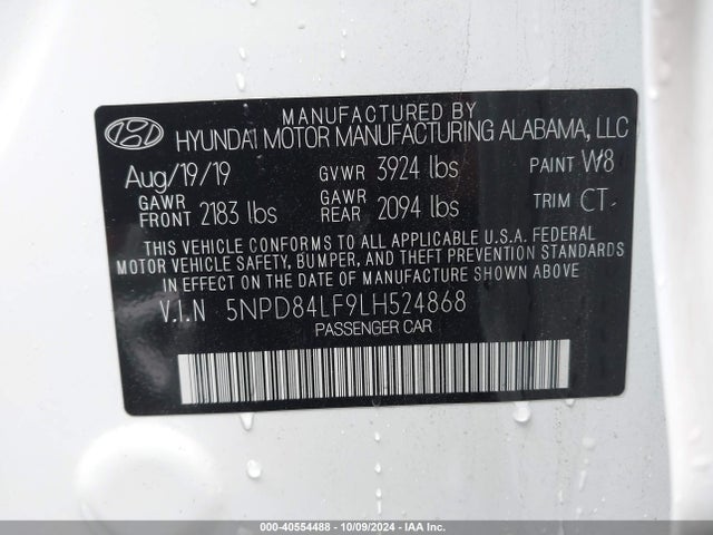 Hyundai Elantra Value Edition 2020 5NPD84LF9LH524868 Image 9