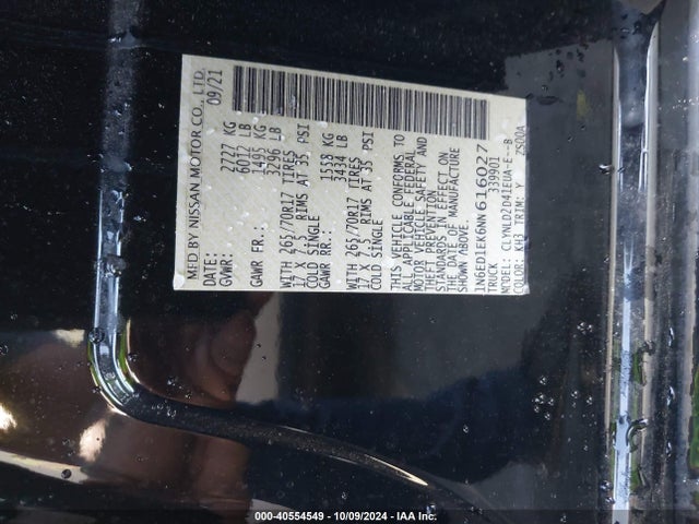 Nissan Frontier 2022 1N6ED1EK6NN616027 Image 9