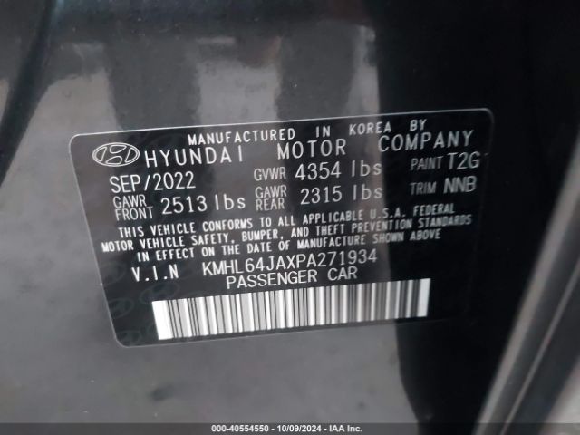 KMHL64JAXPA271934 Hyundai SONATA SEL