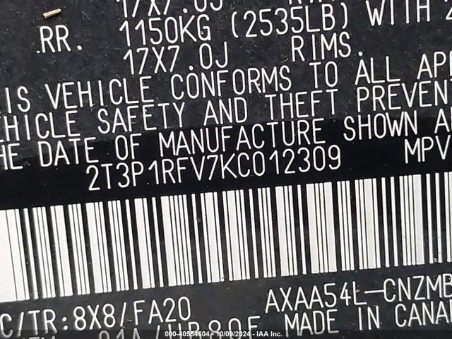 Toyota Rav4 Xle 2019 2T3P1RFV7KC012309 Image 9