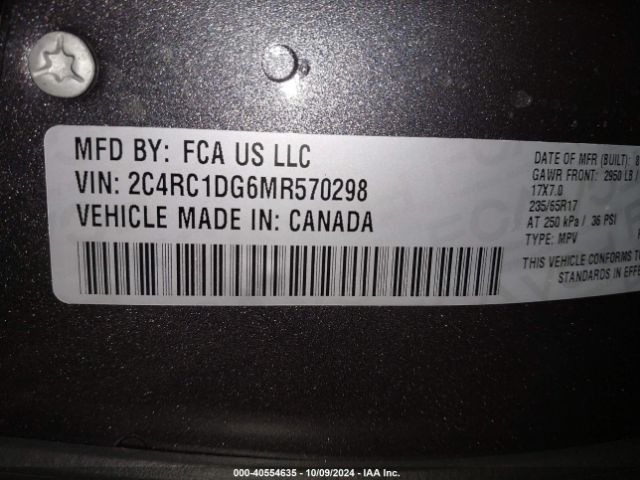 2C4RC1DG6MR570298 Chrysler Voyager Lxi