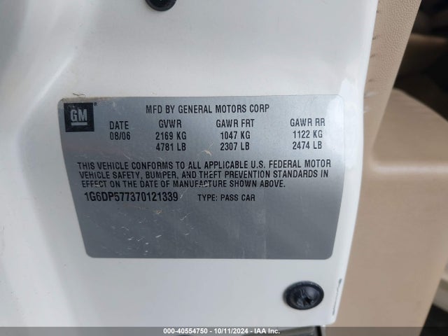 2007 CADILLAC CTS 1G6DP577370121339 Photo 8