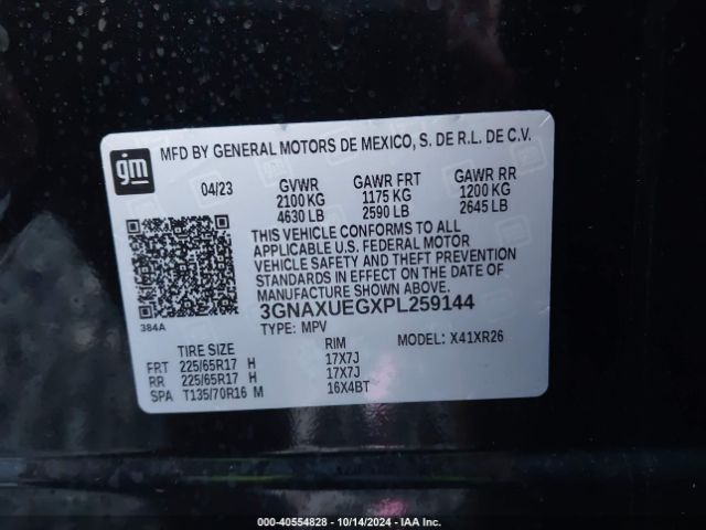 3GNAXUEGXPL259144 Chevrolet Equinox Awd Lt