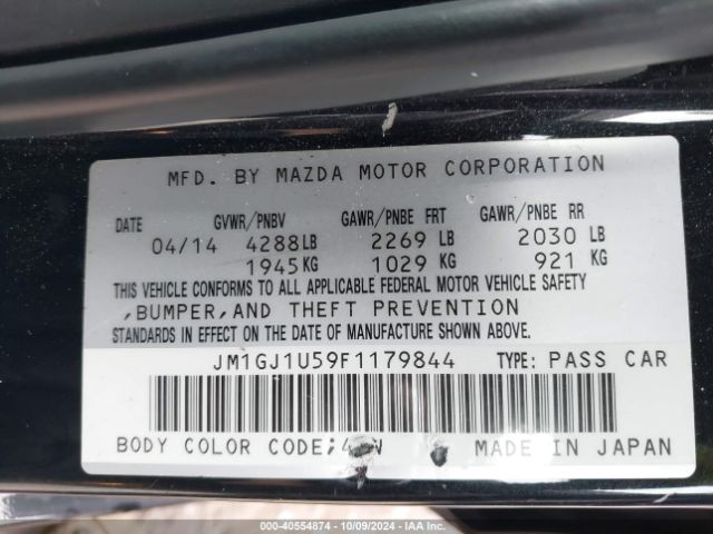 JM1GJ1U59F1179844 Mazda Mazda6 I Sport
