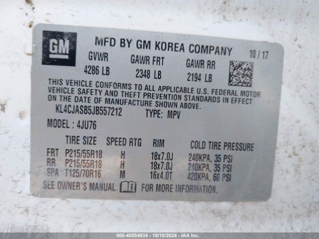 KL4CJASB5JB557212 Buick Encore Preferred