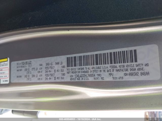 1C4BJWDG5HL709954 Jeep Wrangler Unlimited Sport