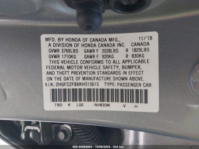 Honda Civic Sport 2019 2HGFC2F8XKH515615 Image 9