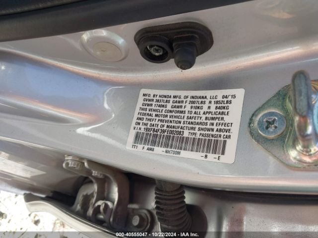 19XFB4F39FE002083 Honda CIVIC HYBRID