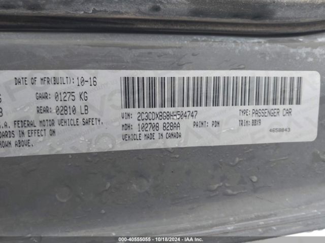 2C3CDXBG8HH504747 Dodge Charger Se Rwd