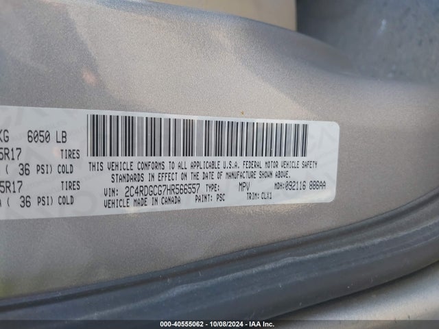 Dodge Grand Caravan Sxt 2017 2C4RDGCG7HR566557 Image 9