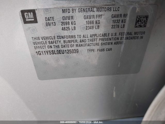 1G11Y5SL0EU125039 Chevrolet Impala 1ls