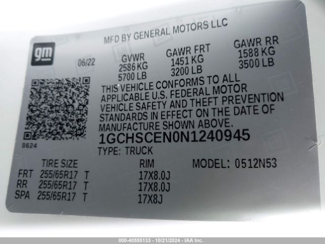 1GCHSCEN0N1240945 Chevrolet Colorado 2wd  Long Box Lt