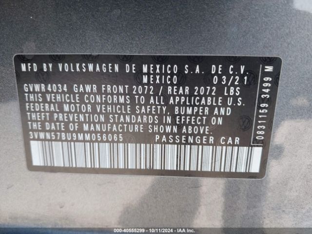 3VWN57BU9MM056065 Volkswagen Jetta 1.4t R-line/1.4t S