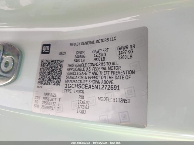 1GCHSCEA5N1272691 Chevrolet Colorado 2wd  Long Box Lt