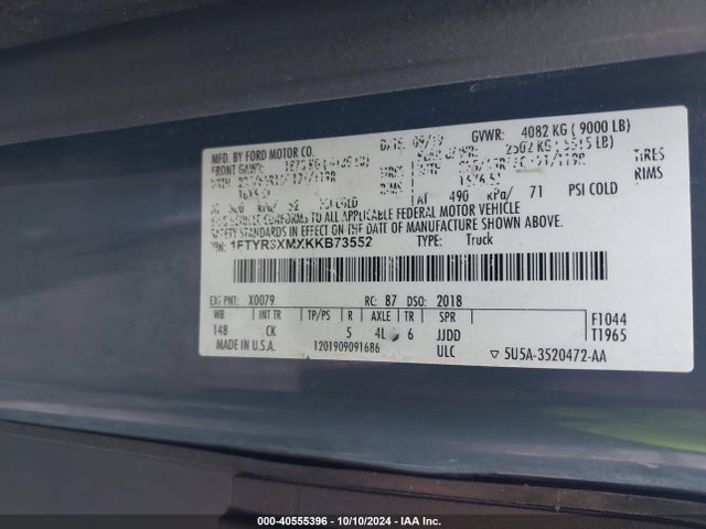 Ford Transit-250 2019 1FTYR3XMXKKB73552 Image 9