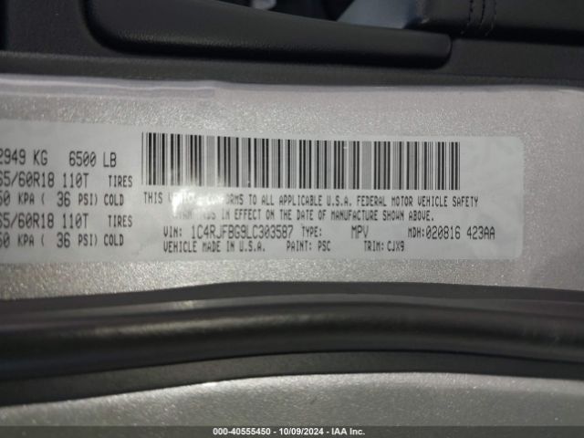 1C4RJFBG9LC303587 Jeep Grand Cherokee Limited 4x4